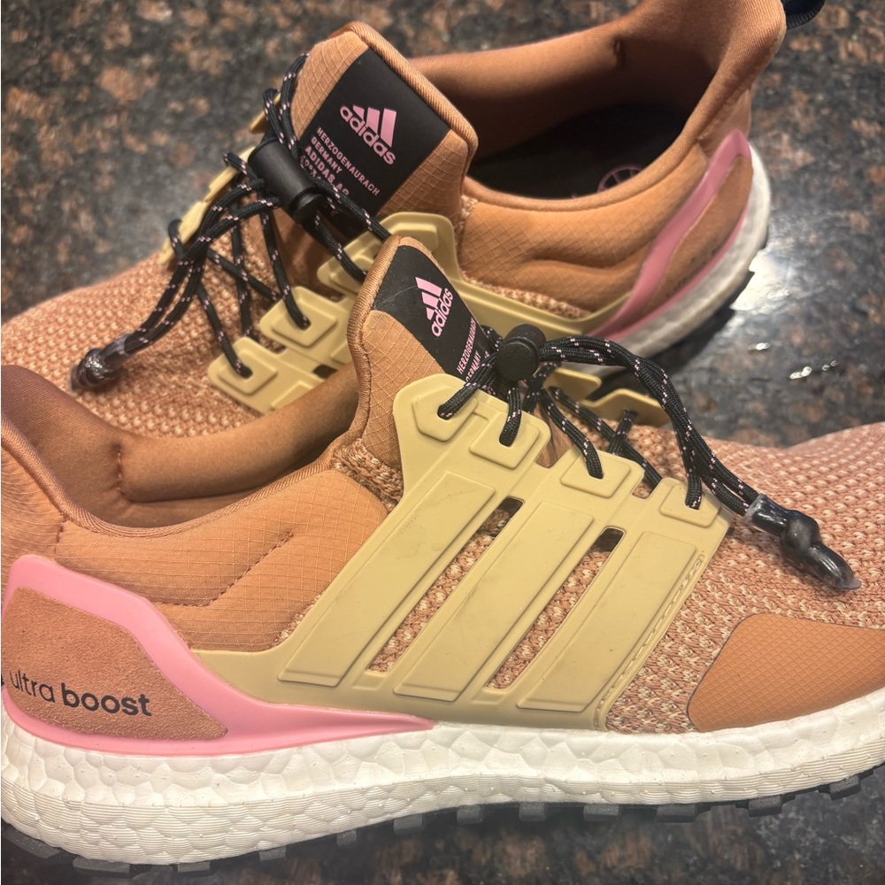 adidas Women’s Ultra Boost Sneakers in Tan, Pink & Cream